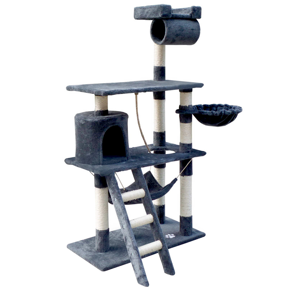 i.Pet Cat Tree 141cm Trees Scratching Post Scratcher Tower Condo House Furniture Wood-Pet Care &gt; Cat Supplies-PEROZ Accessories