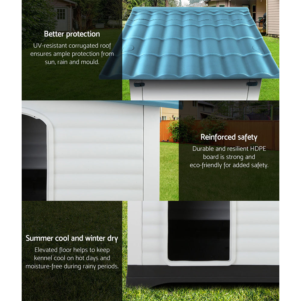 i.Pet Dog Kennel Kennels Outdoor Plastic Pet House Puppy Extra Large XL Outside-Pet Care > Dog Supplies-PEROZ Accessories