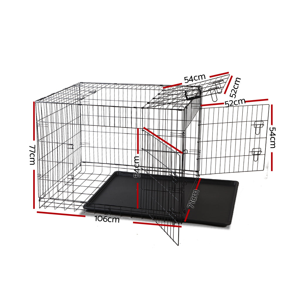 i.Pet Dog Cage 42inch Pet Cage - Black-Pet Care > Dog Supplies-PEROZ Accessories