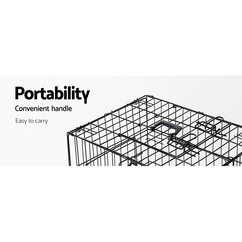 i.Pet Dog Cage 42inch Pet Cage - Black-Pet Care > Dog Supplies-PEROZ Accessories