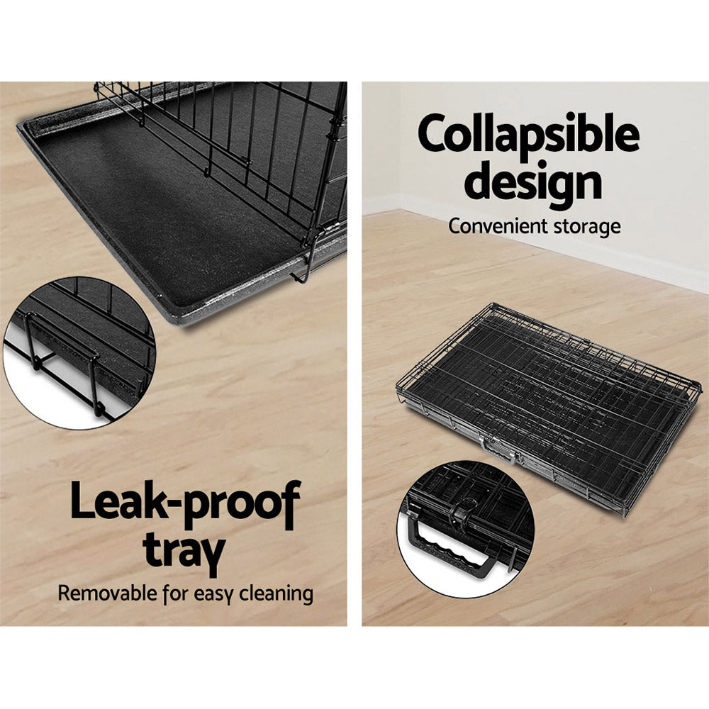 i.Pet Dog Cage 42inch Pet Cage - Black-Pet Care > Dog Supplies-PEROZ Accessories