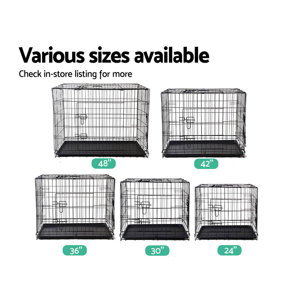 i.Pet Dog Cage 42inch Pet Cage - Black-Pet Care > Dog Supplies-PEROZ Accessories