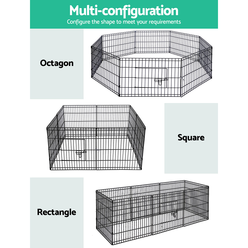 i.Pet Pet Dog Playpen 2X24" 8 Panel Puppy Exercise Cage Enclosure Fence-Pet Care > Dog Supplies-PEROZ Accessories