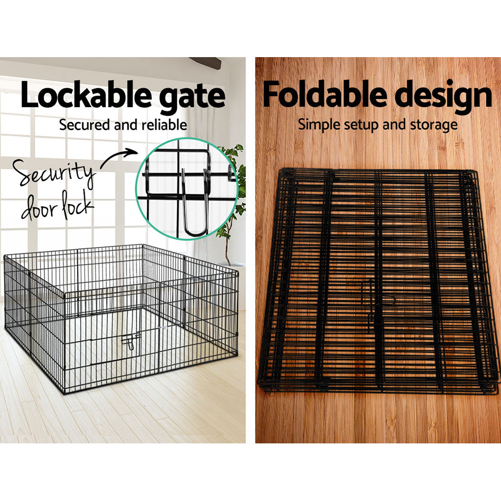 i.Pet Pet Dog Playpen 2X24" 8 Panel Puppy Exercise Cage Enclosure Fence-Pet Care > Dog Supplies-PEROZ Accessories