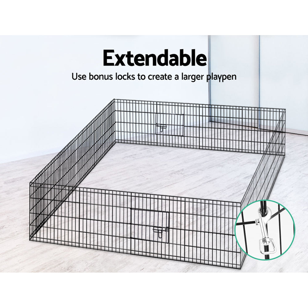 i.Pet Pet Dog Playpen 2X24" 8 Panel Puppy Exercise Cage Enclosure Fence-Pet Care > Dog Supplies-PEROZ Accessories