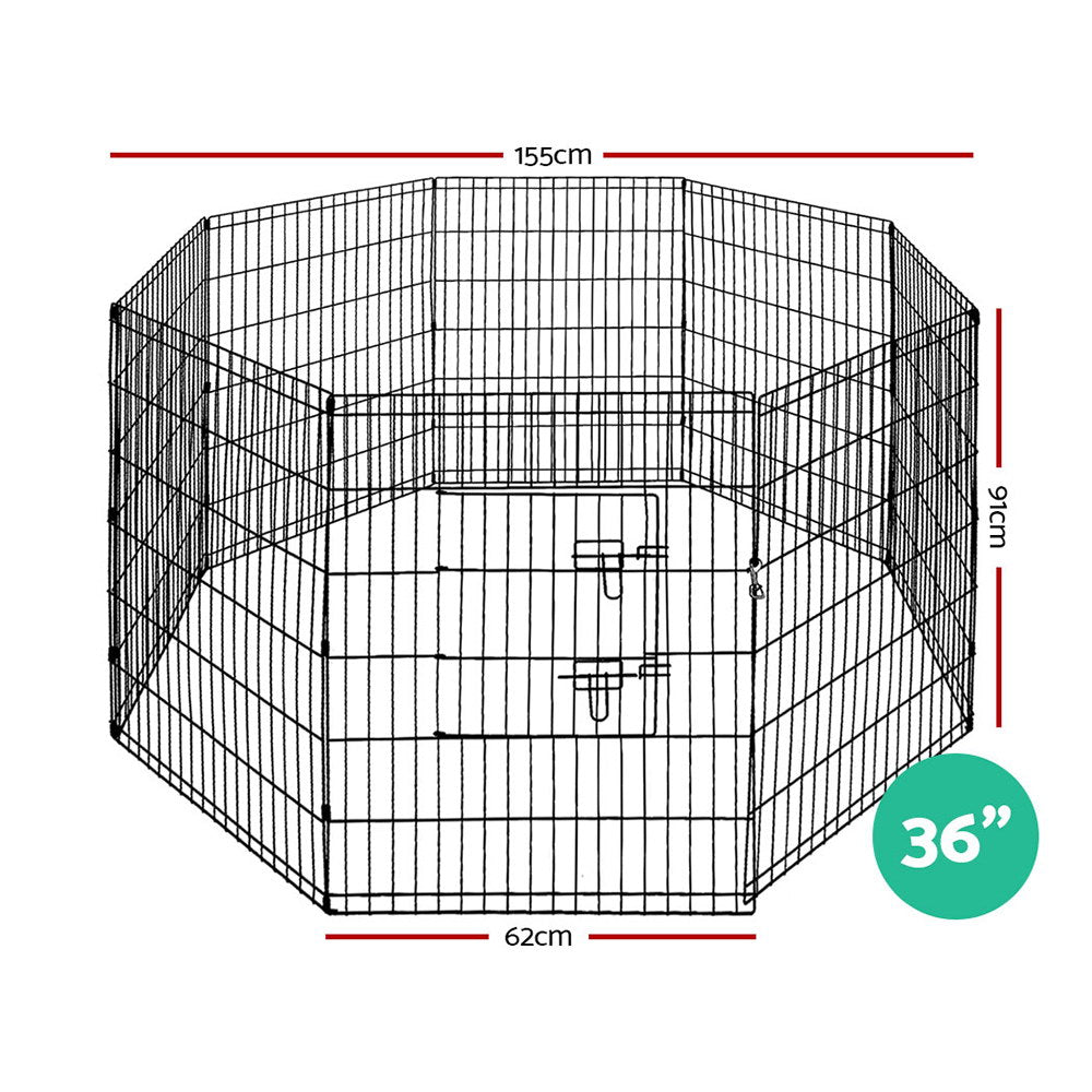 i.Pet Pet Dog Playpen 36" 8 Panel Puppy Exercise Cage Enclosure Fence-Pet Care > Dog Supplies-PEROZ Accessories