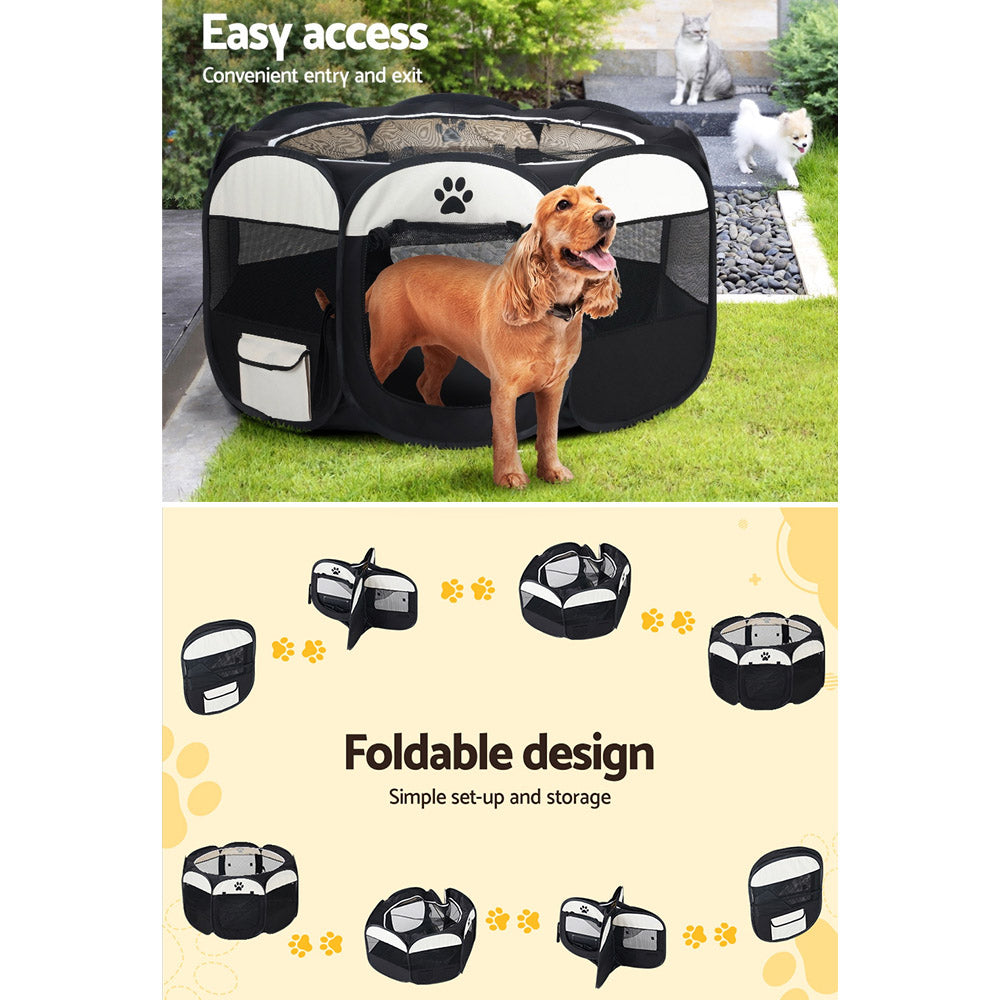 i.Pet Dog Playpen Pet Playpen Enclosure Crate 8 Panel Play Pen Tent Bag Fence Puppy XL-Pet Care > Dog Supplies-PEROZ Accessories
