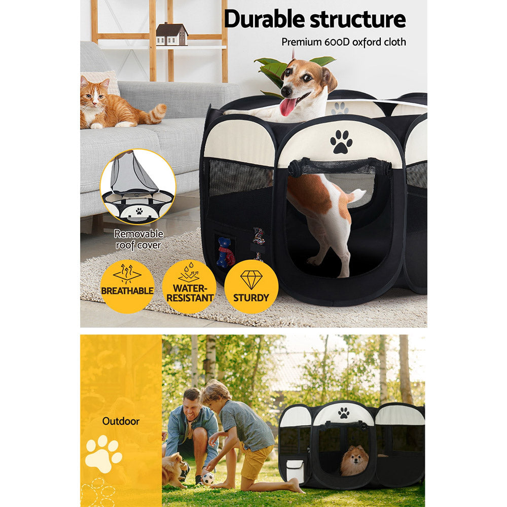 i.Pet Dog Playpen Pet Playpen Enclosure Crate 8 Panel Play Pen Tent Bag Fence Puppy XL-Pet Care > Dog Supplies-PEROZ Accessories