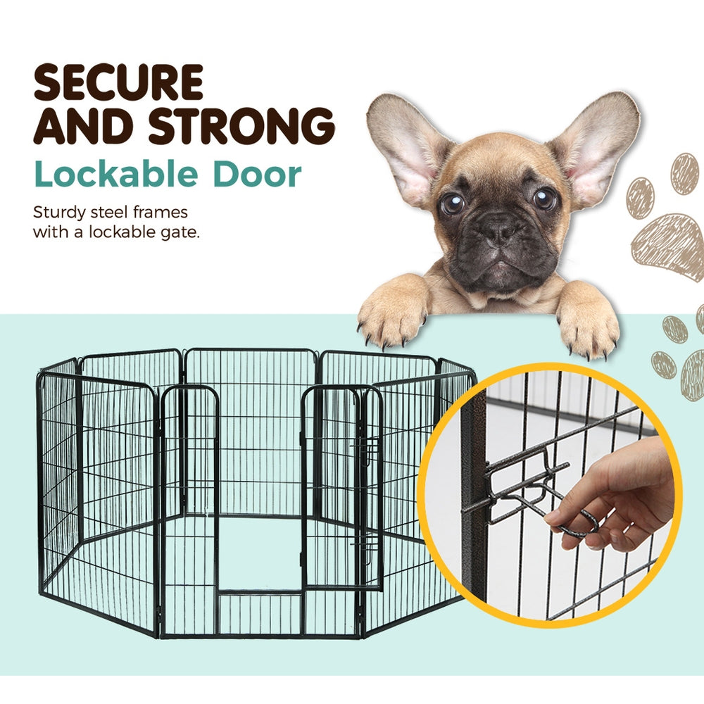 i.Pet Pet Playpen Dog Playpen 40" 8 Panel Puppy Enclosure Fence Cage-Pet Care > Dog Supplies-PEROZ Accessories