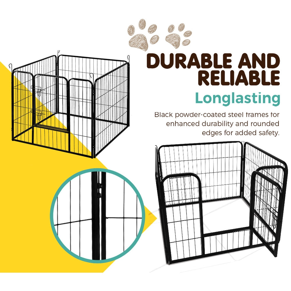 i.Pet Dog Playpen Pet Playpen 8 Panel Puppy Exercise Cage Enclosure Fence 80x60cm-Pet Care > Dog Supplies-PEROZ Accessories