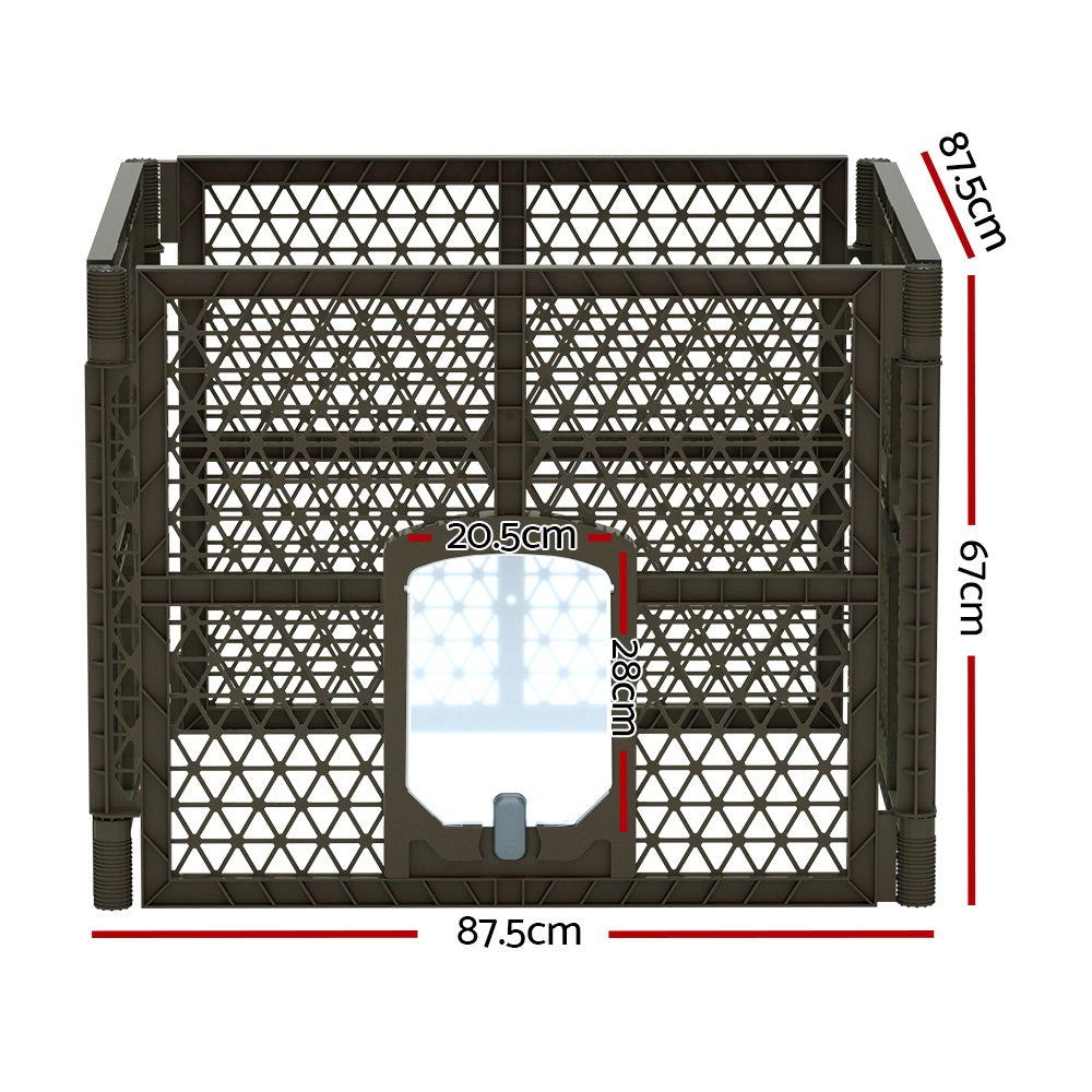 i.Pet Pet Dog Playpen Enclosure 4 Panel Fence Puppy Cage Plastic Play Pen Fold-Pet Care > Toys-PEROZ Accessories