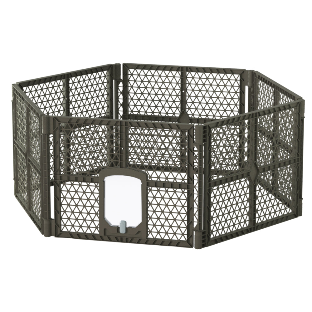 i.Pet Pet Dog Playpen Enclosure 6 Panel Fence Puppy Cage Plastic Play Pen Fold-Pet Care > Toys-PEROZ Accessories