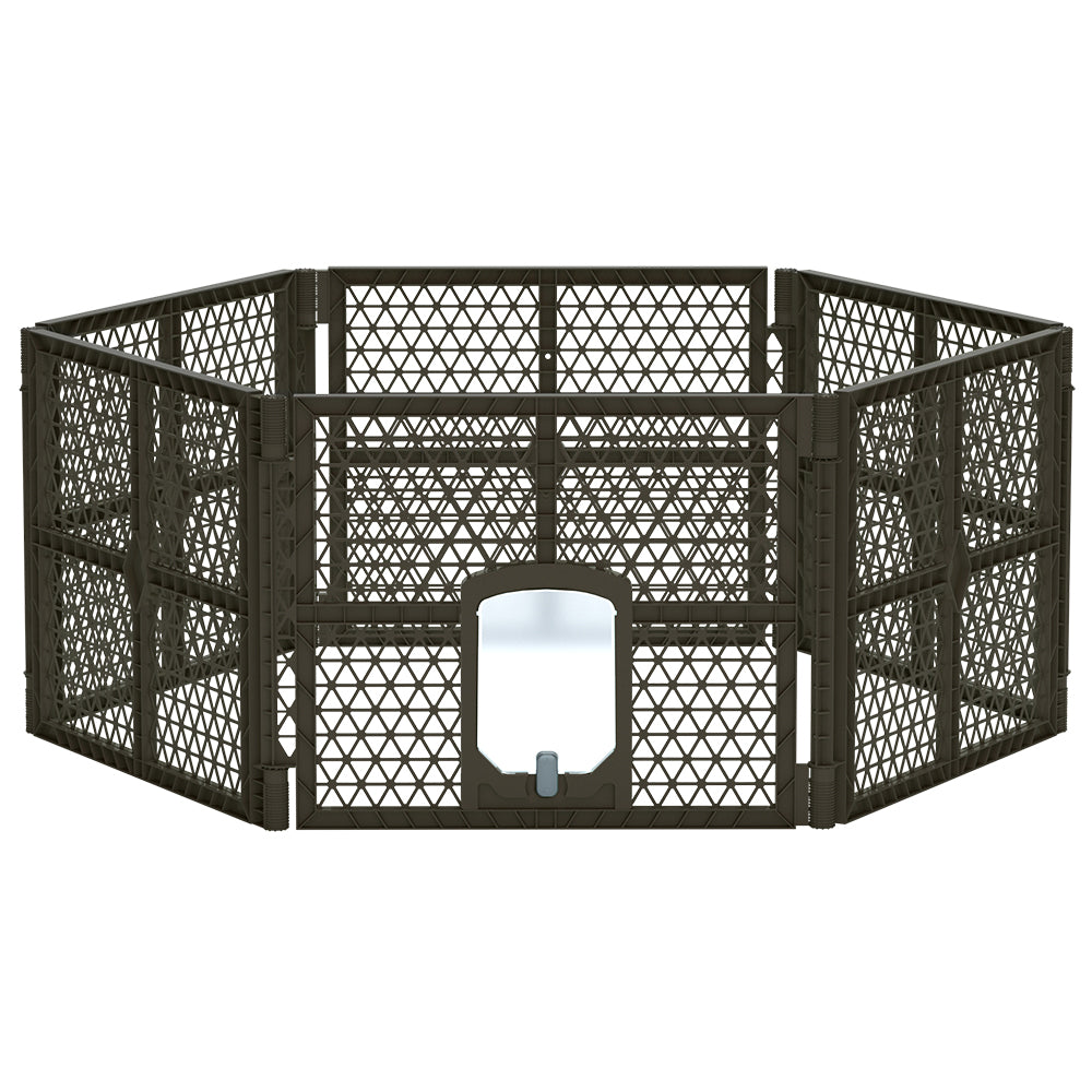 i.Pet Pet Dog Playpen Enclosure 6 Panel Fence Puppy Cage Plastic Play Pen Fold-Pet Care > Toys-PEROZ Accessories