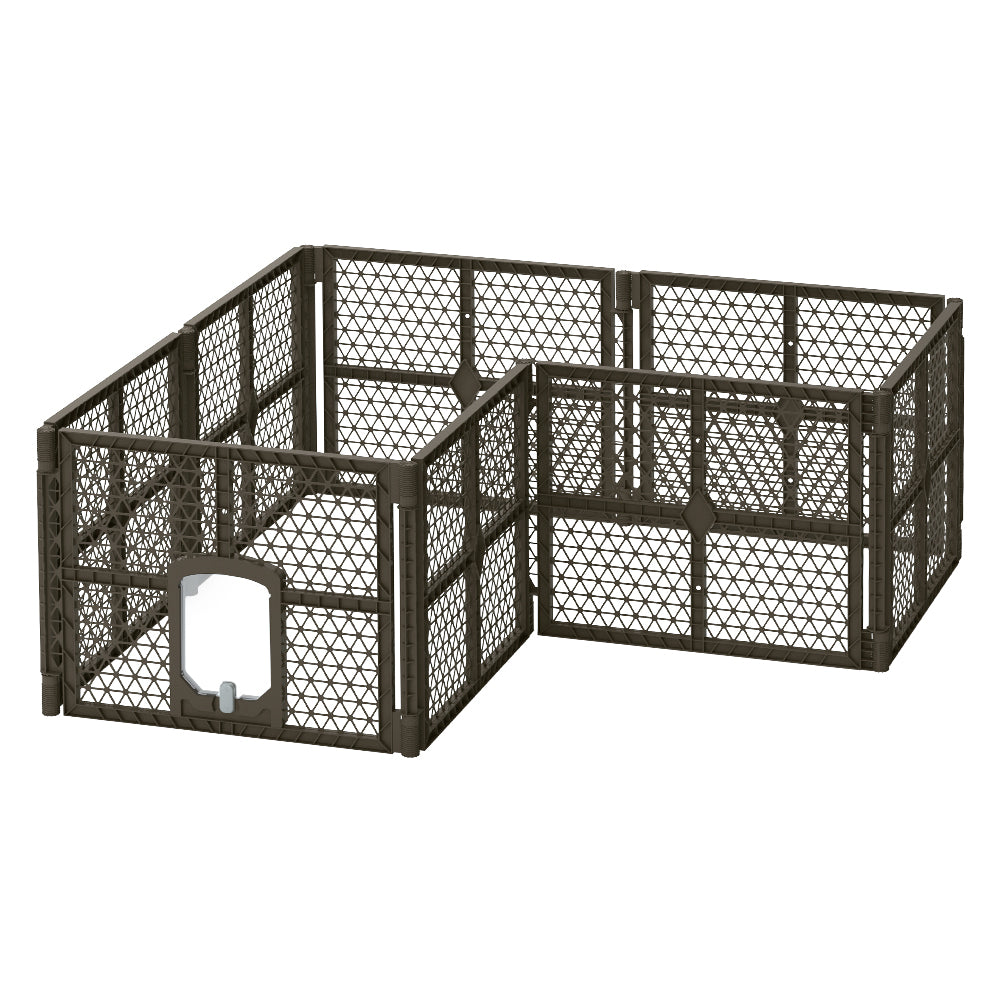 i.Pet Pet Dog Playpen Enclosure 8 Panel Fence Puppy Cage Plastic Play Pen Fold-Pet Care > Dog Supplies-PEROZ Accessories