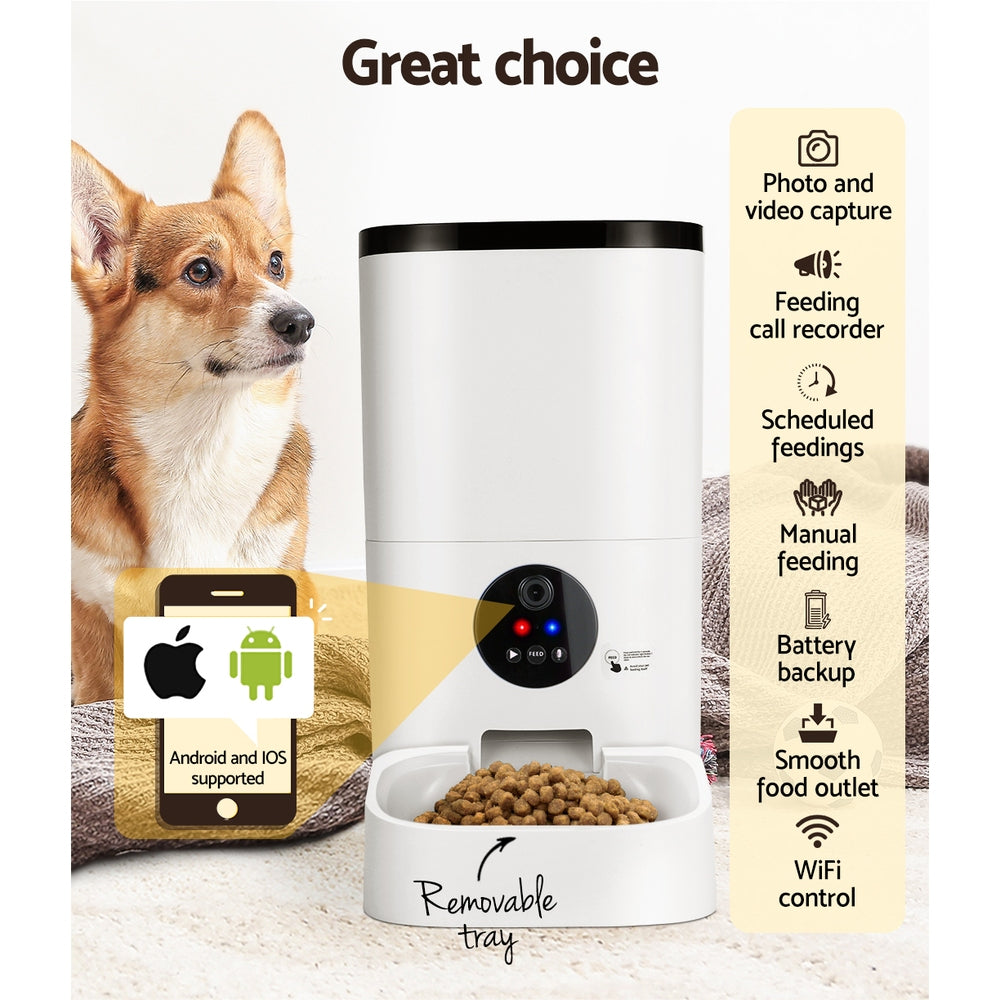 i.Pet Automatic Pet Feeder 6L Auto Camera Dog Cat Smart Video Wifi Food App Hd-Pet Feeder-PEROZ Accessories