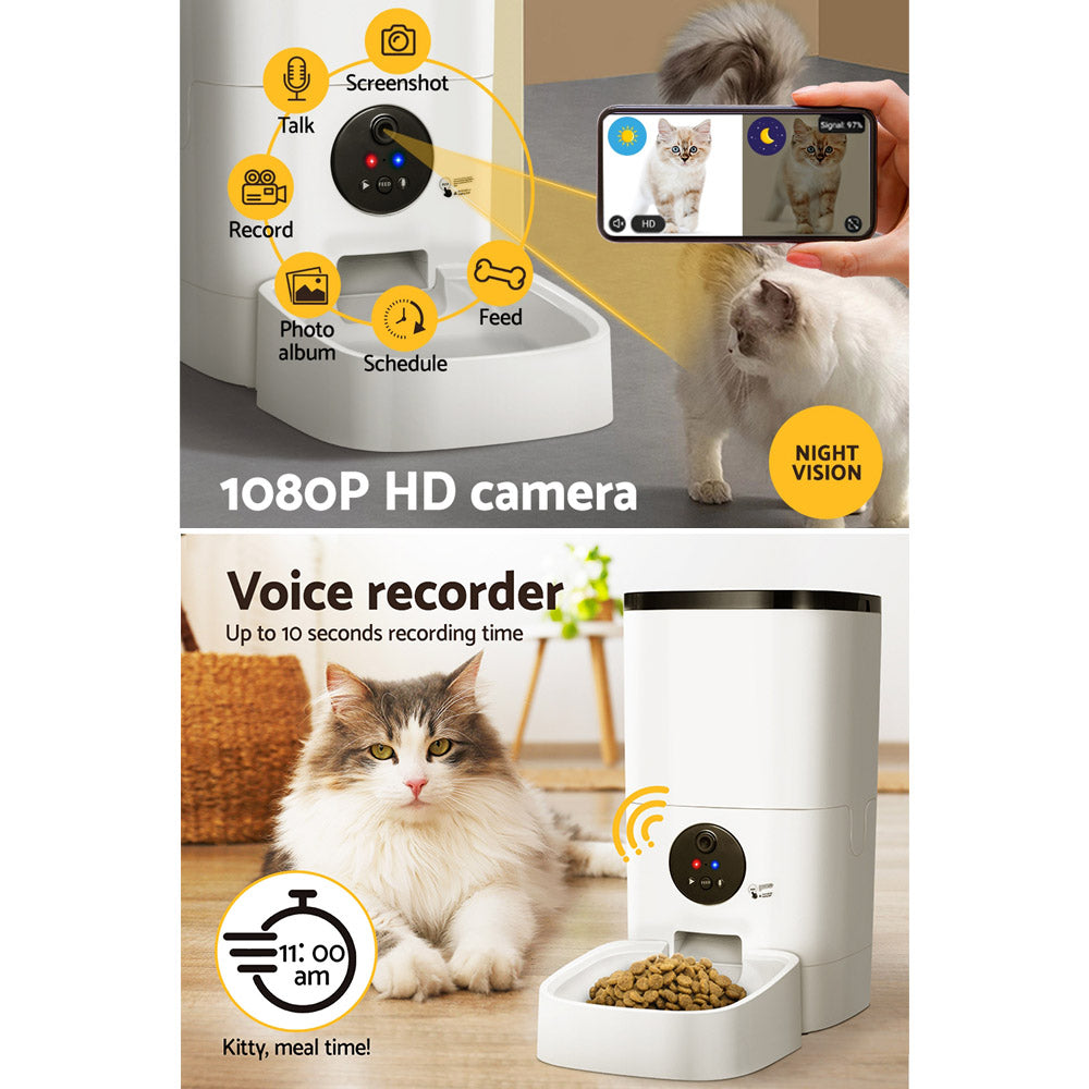 i.Pet Automatic Pet Feeder 6L Auto Camera Dog Cat Smart Video Wifi Food App Hd-Pet Feeder-PEROZ Accessories