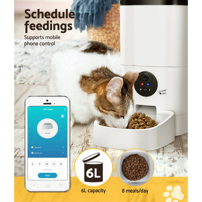 i.Pet Automatic Pet Feeder 6L Auto Camera Dog Cat Smart Video Wifi Food App Hd-Pet Feeder-PEROZ Accessories