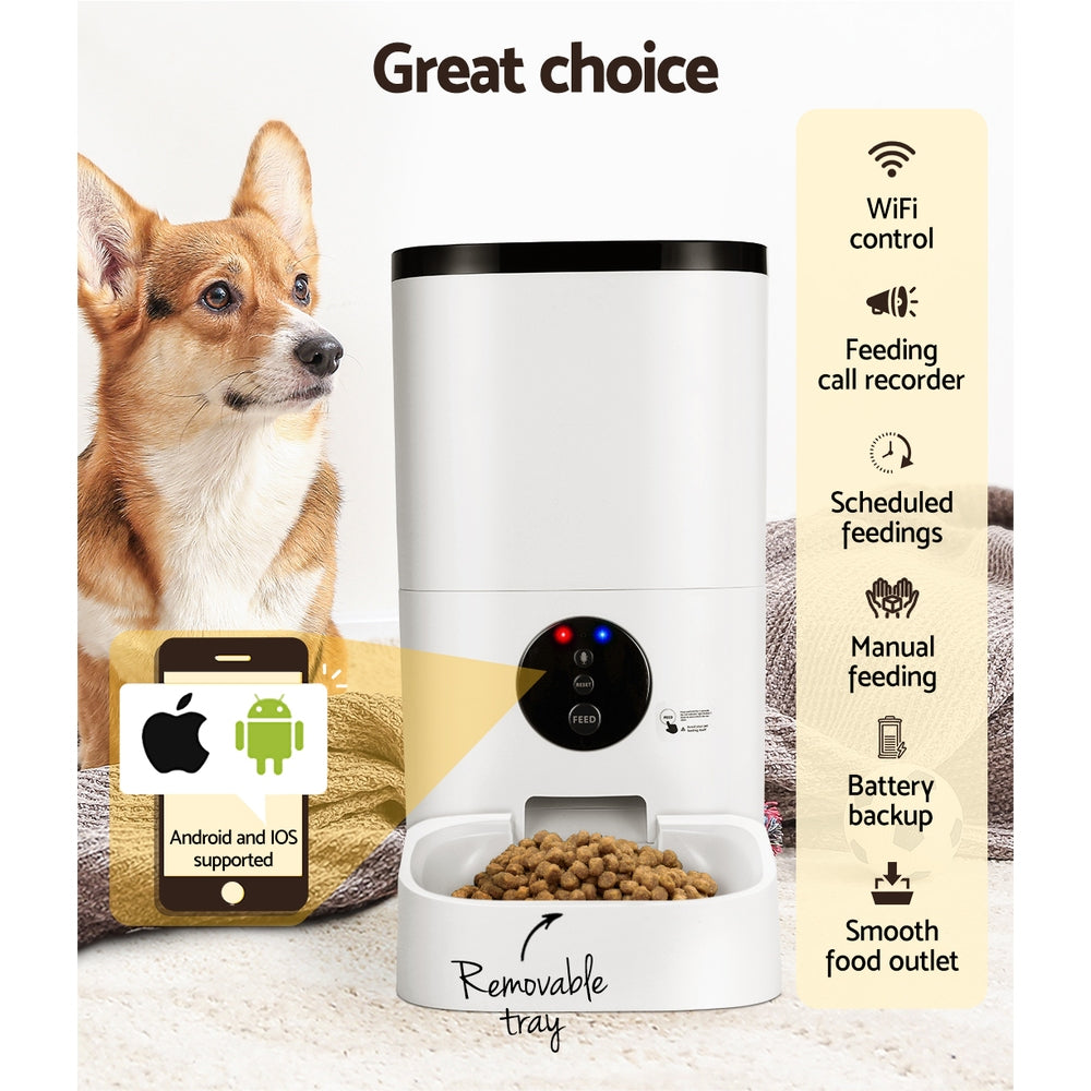 i.Pet Automatic Pet Feeder 6L Auto Wifi Dog Cat Feeder Smart Food App Control-Pet Feeder-PEROZ Accessories