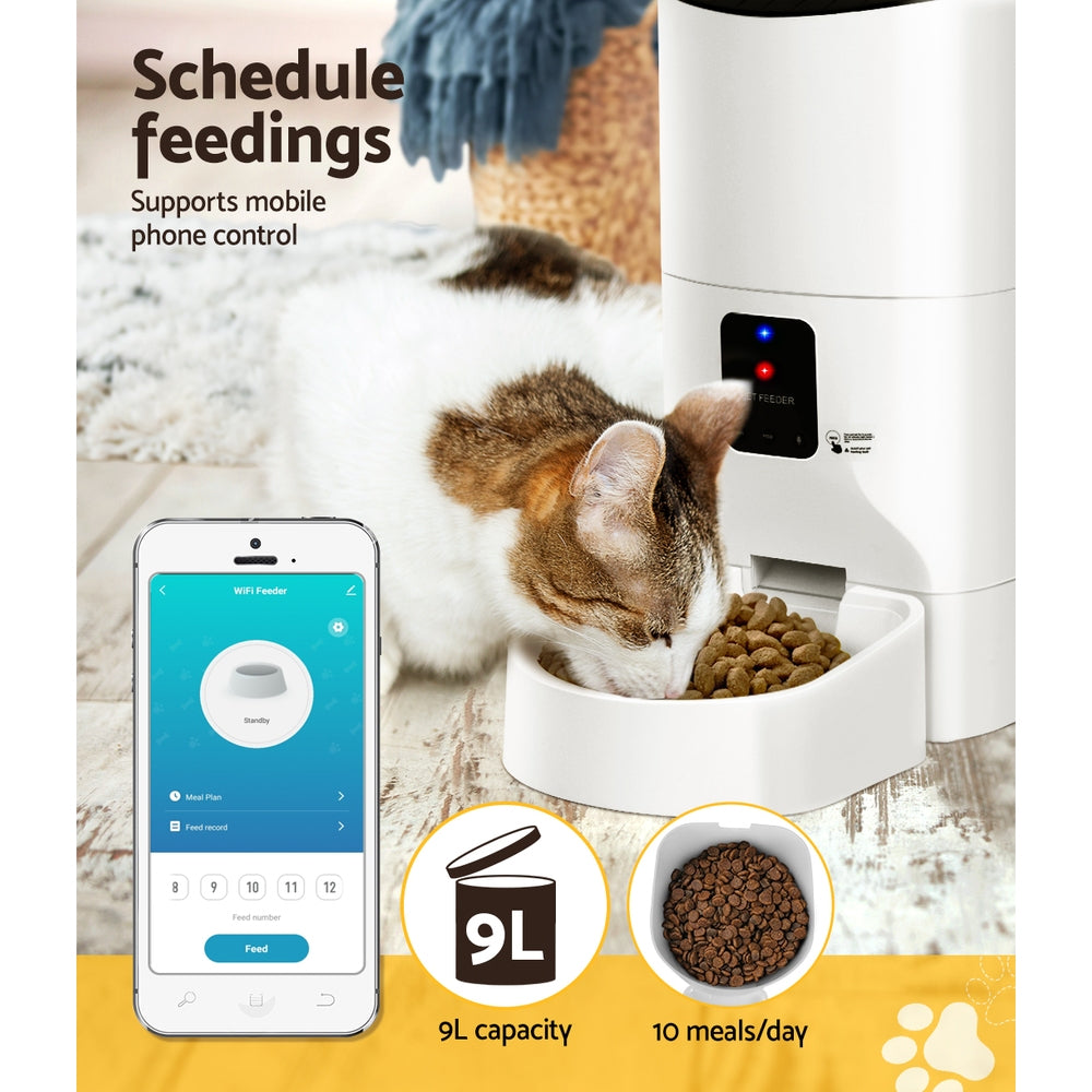 i.Pet Automatic Pet Feeder 9L Auto Wifi Dog Cat Feeder Smart Food App Dispenser-Pet Feeder-PEROZ Accessories