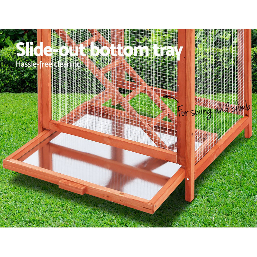 i.Pet Bird Cage Wooden Pet Cages Aviary Large Carrier Travel Canary Cockatoo Parrot XL-Pet Care > Coops & Hutches-PEROZ Accessories