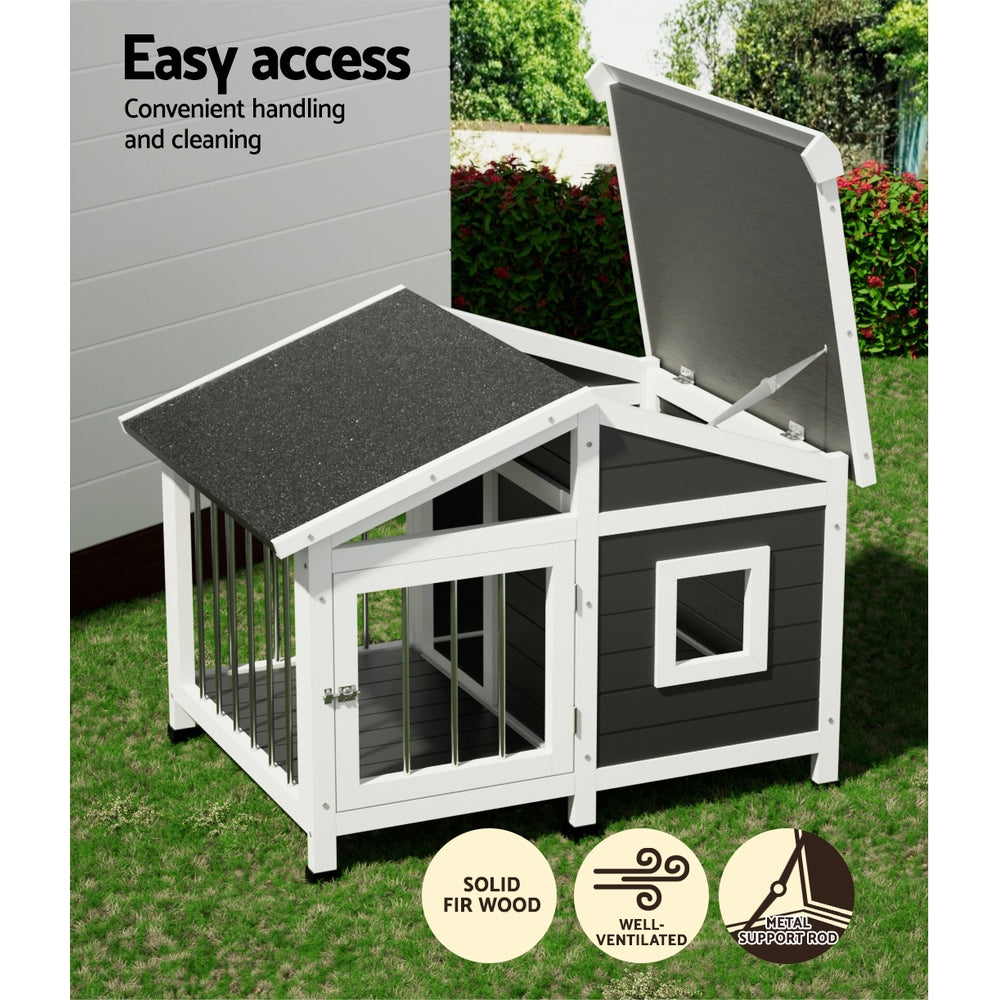 i.Pet Dog Kennel House Large Wooden Outdoor Pet Kennels Indoor Puppy Cabin Home-Pet Care > Dog Supplies-PEROZ Accessories