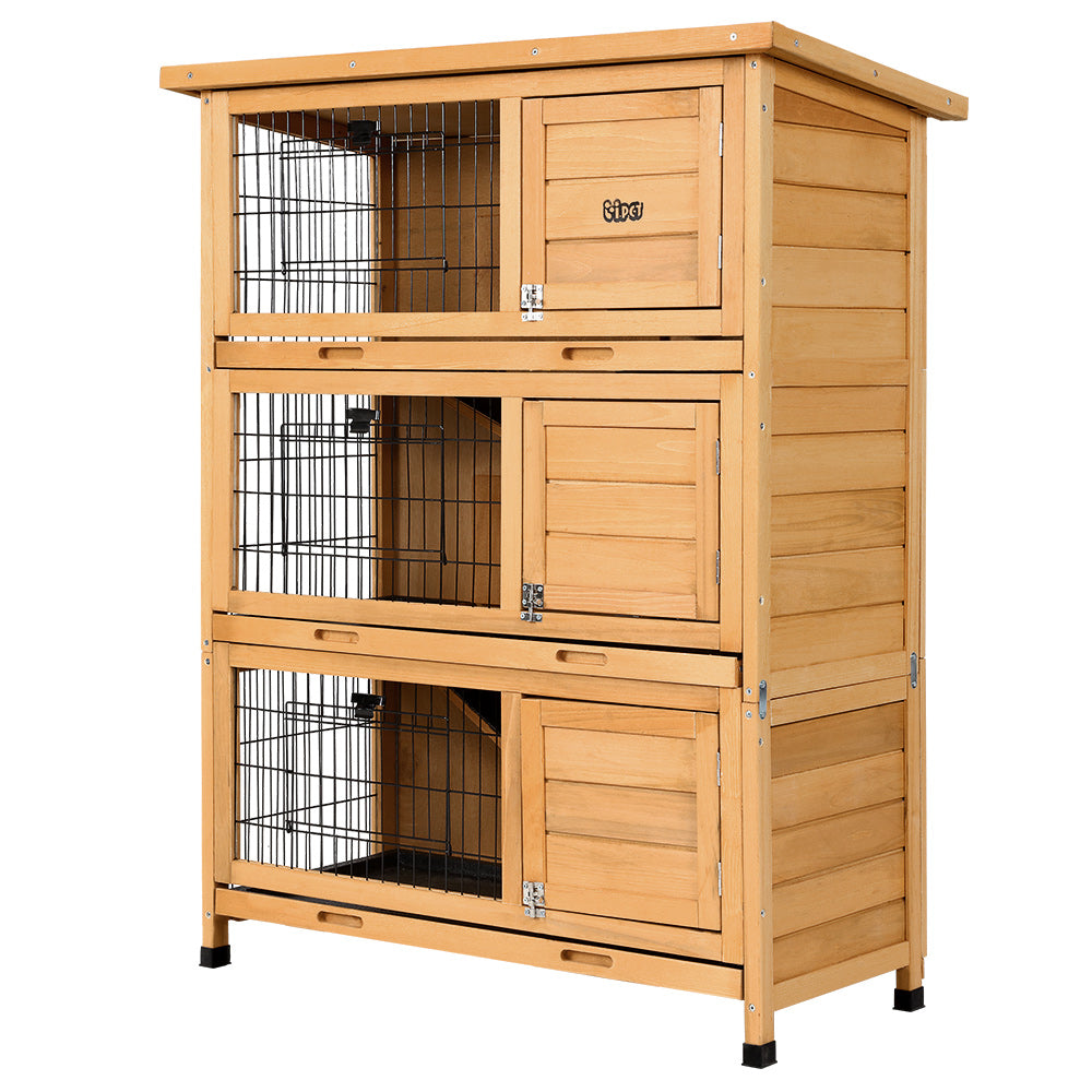 i.Pet Rabbit Hutch Wooden Cage Pet hutch Chicken Coop 91.5cm x 46cm x 116.5cm-Pet Care > Coops & Hutches-PEROZ Accessories
