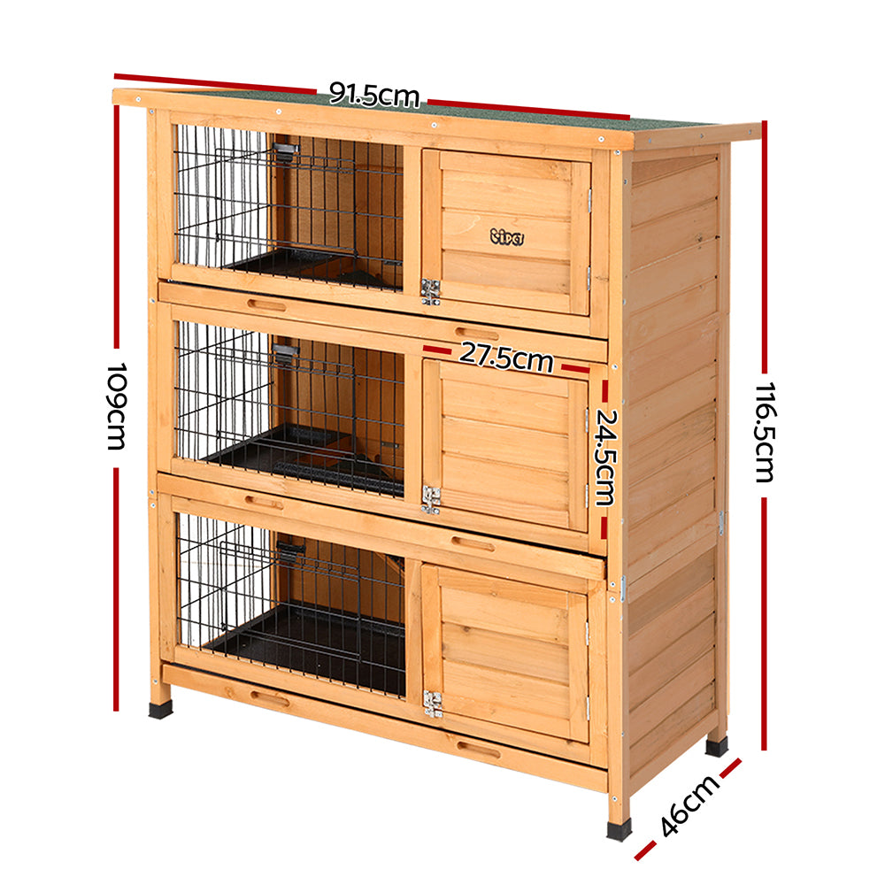 i.Pet Rabbit Hutch Wooden Cage Pet hutch Chicken Coop 91.5cm x 46cm x 116.5cm-Pet Care > Coops & Hutches-PEROZ Accessories