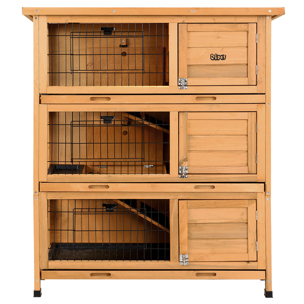 i.Pet Rabbit Hutch Wooden Cage Pet hutch Chicken Coop 91.5cm x 46cm x 116.5cm-Pet Care > Coops & Hutches-PEROZ Accessories
