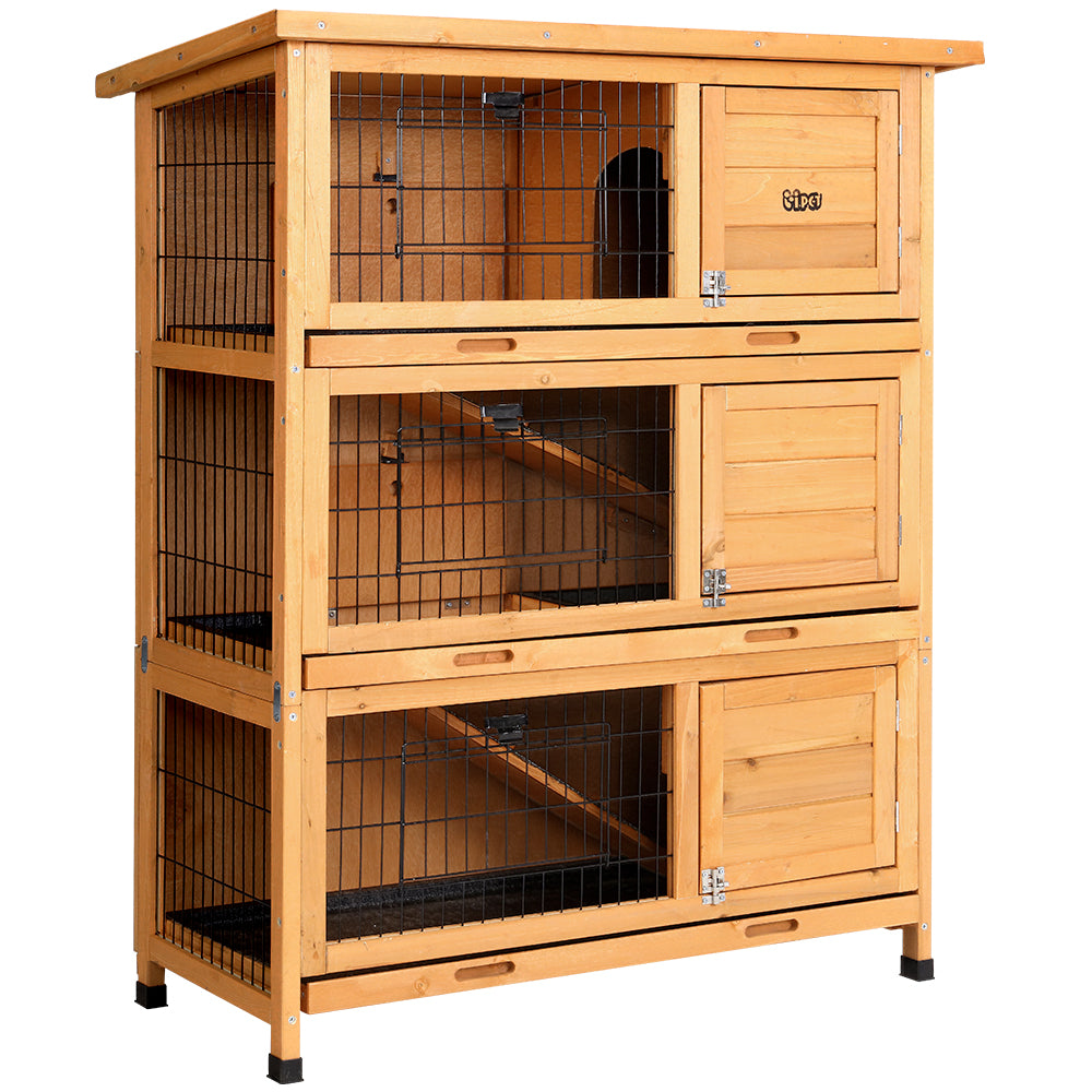 i.Pet Rabbit Hutch Wooden Cage Pet hutch Chicken Coop 91.5cm x 46cm x 116.5cm-Pet Care > Coops & Hutches-PEROZ Accessories