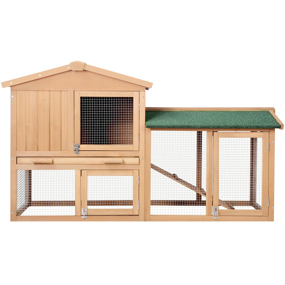 i.Pet Chicken Coop Rabbit Hutch 138cm Wide Wooden Pet Hutch-Pet Care > Coops & Hutches-PEROZ Accessories