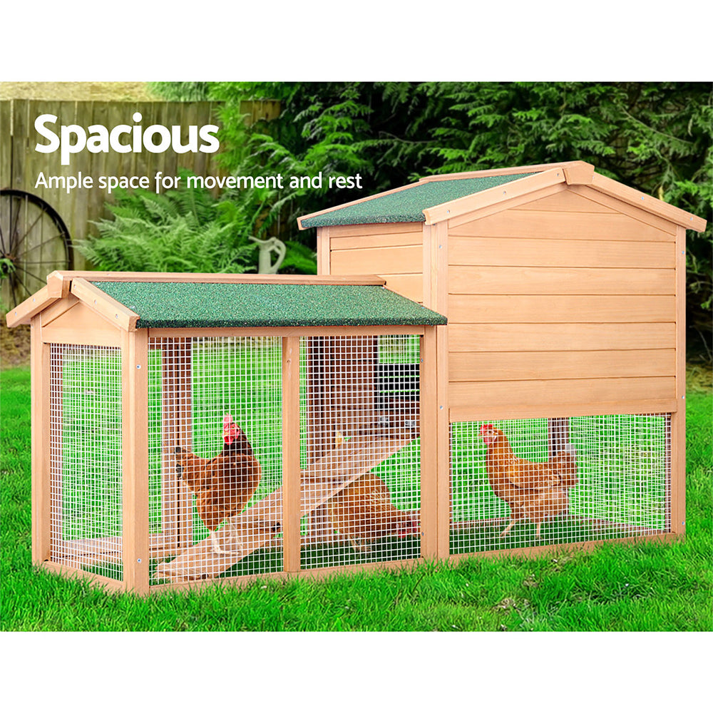 i.Pet Chicken Coop Rabbit Hutch 138cm Wide Wooden Pet Hutch-Pet Care > Coops & Hutches-PEROZ Accessories