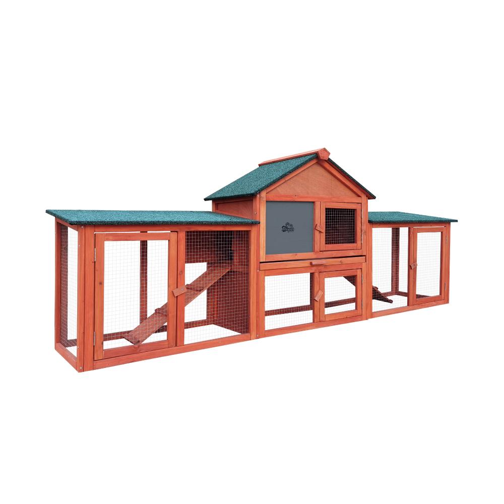 Alopet Rabbit Hutch Chicken Coop Bunny House Run Cage Wooden Outdoor Pet Hutch-Wooden Hutch-PEROZ Accessories