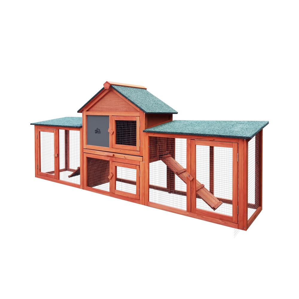 Alopet Rabbit Hutch Chicken Coop Bunny House Run Cage Wooden Outdoor Pet Hutch-Wooden Hutch-PEROZ Accessories