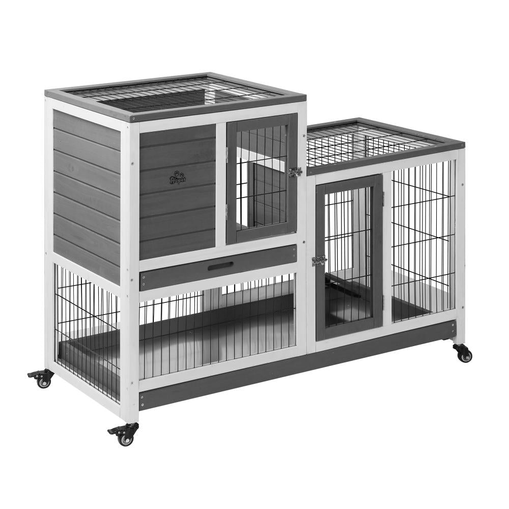 Alopet Rabbit Hutch Chichen Coop 100 x 55 x 90cm-Wooden Hutch-PEROZ Accessories