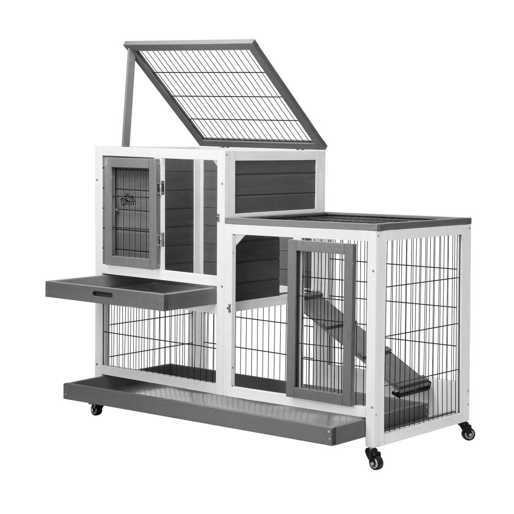 Alopet Rabbit Hutch Chichen Coop 100 x 55 x 90cm-Wooden Hutch-PEROZ Accessories