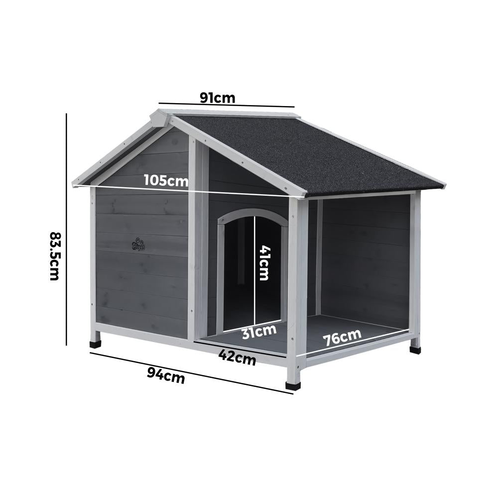 Alopet Dog Kennel Kennels House Outdoor Pet Wooden Large Cage Cabin Box Awning-Wooden Kennel-PEROZ Accessories