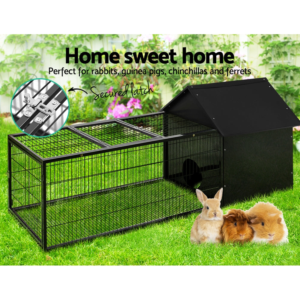 i.Pet Rabbit Cage Hutch Cages Indoor Outdoor Hamster Enclosure Pet Metal Carrier 162CM Length-Pet Care > Coops & Hutches-PEROZ Accessories