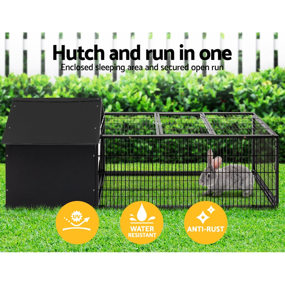 i.Pet Rabbit Cage Hutch Cages Indoor Outdoor Hamster Enclosure Pet Metal Carrier 162CM Length-Pet Care > Coops & Hutches-PEROZ Accessories