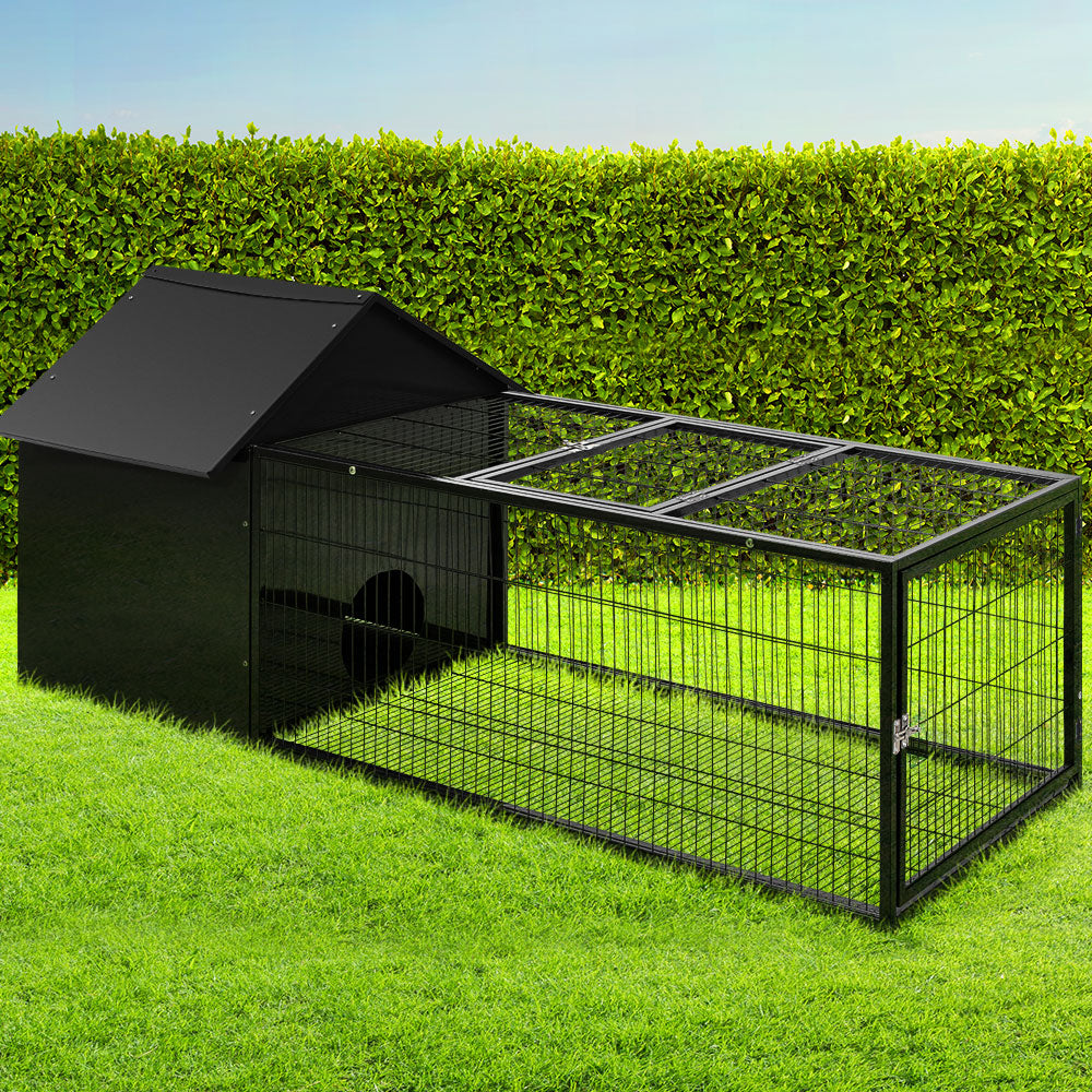 i.Pet Rabbit Cage Hutch Cages Indoor Outdoor Hamster Enclosure Pet Metal Carrier 162CM Length-Pet Care > Coops & Hutches-PEROZ Accessories
