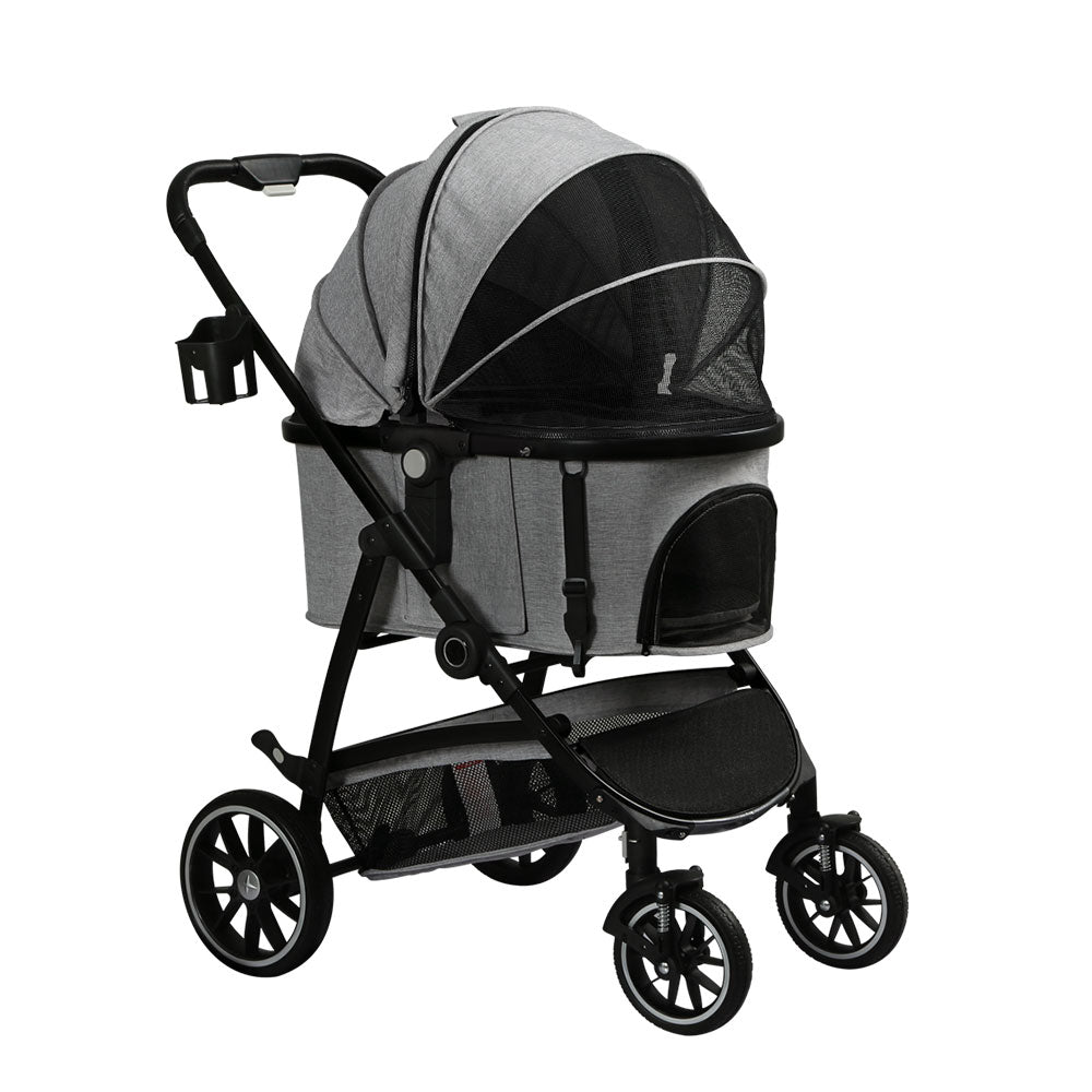 i.Pet Pet Stroller Pram Large Dog Cat Carrier Travel Pushchair Foldable 4 Wheels-Pet Care > Dog Supplies-PEROZ Accessories