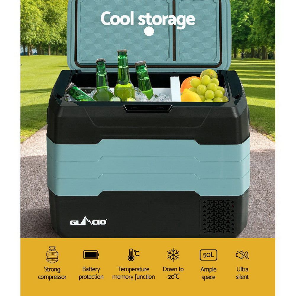 Glacio 50L Portable Fridge Freezer Fridges Cooler Camping 12V/24V/240V Caravan-Appliances > Fridges-PEROZ Accessories