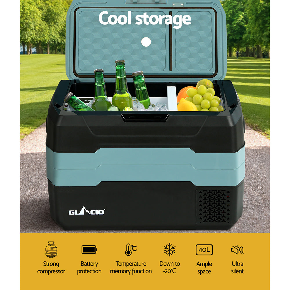 Glacio 40L Portable Fridge Freezer Fridges Cooler Camping 12V/24V/240V Caravan-Appliances > Fridges-PEROZ Accessories