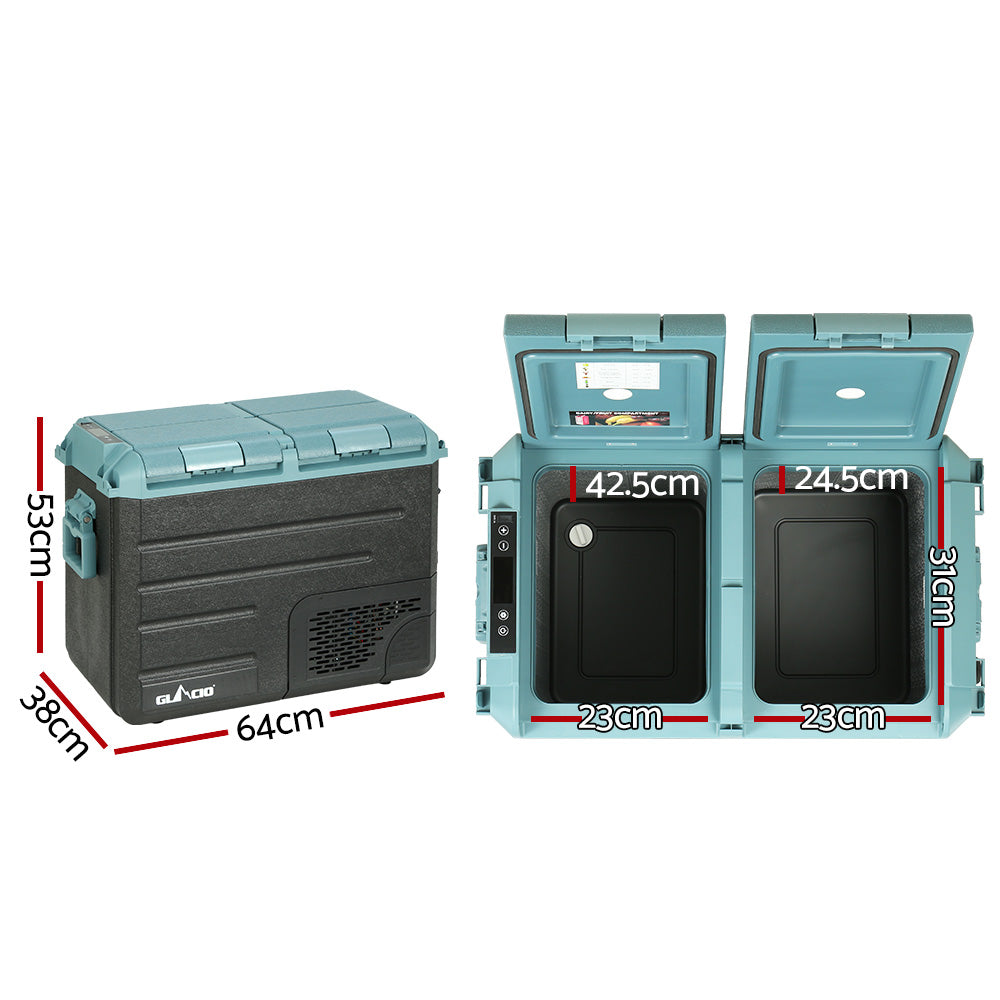 Glacio 50L Portable Fridge Freezer Fridges Cooler Camping 12V/24V/240V Caravan-Appliances > Fridges-PEROZ Accessories