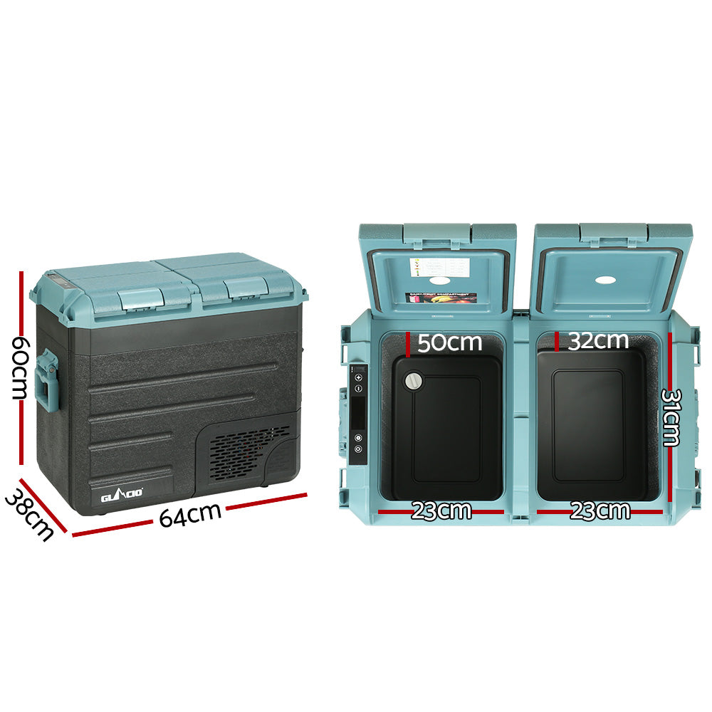 Glacio 60L Portable Fridge Freezer Fridges Cooler Camping 12V/24V/240V Caravan-Appliances > Fridges-PEROZ Accessories