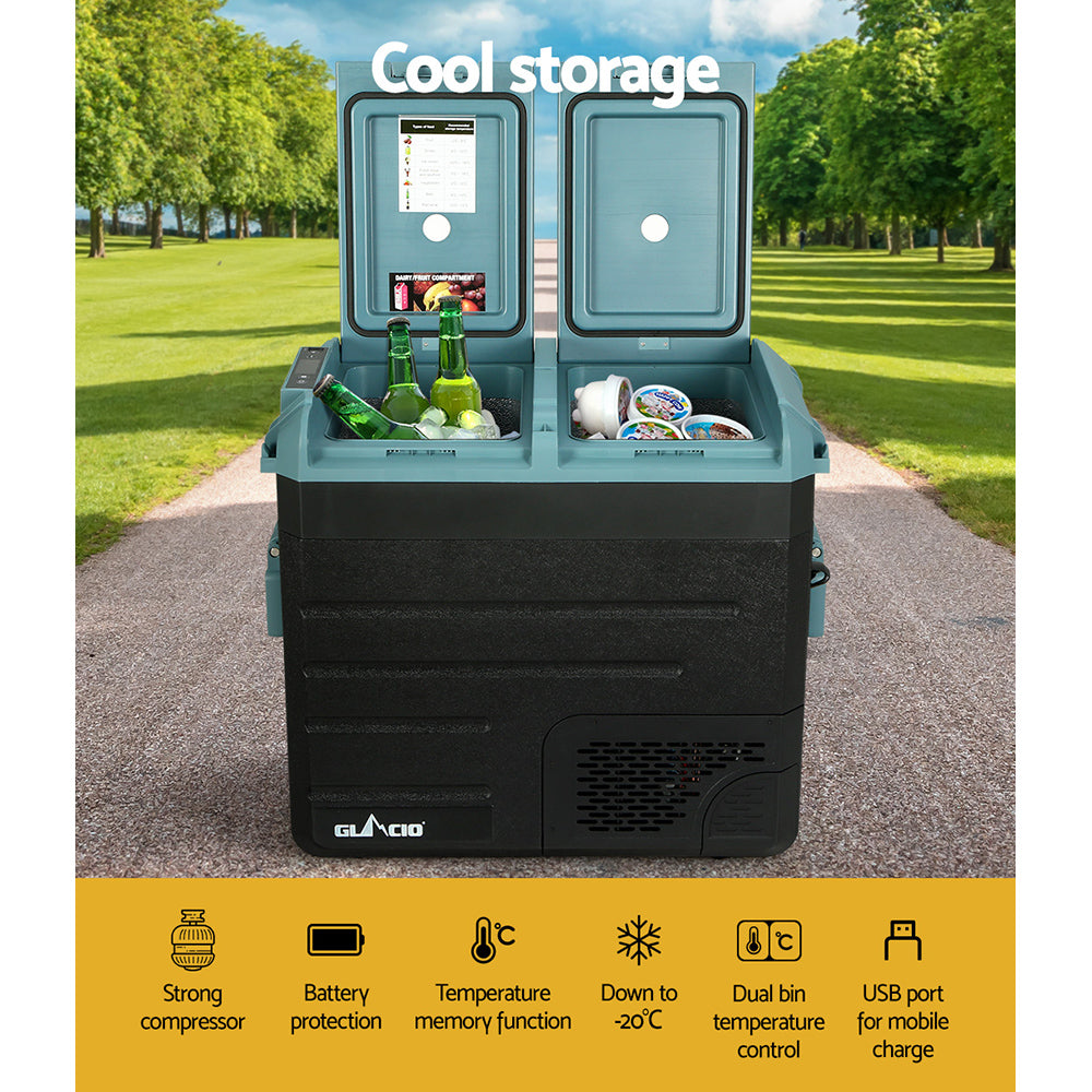 Glacio 60L Portable Fridge Freezer Fridges Cooler Camping 12V/24V/240V Caravan-Appliances > Fridges-PEROZ Accessories