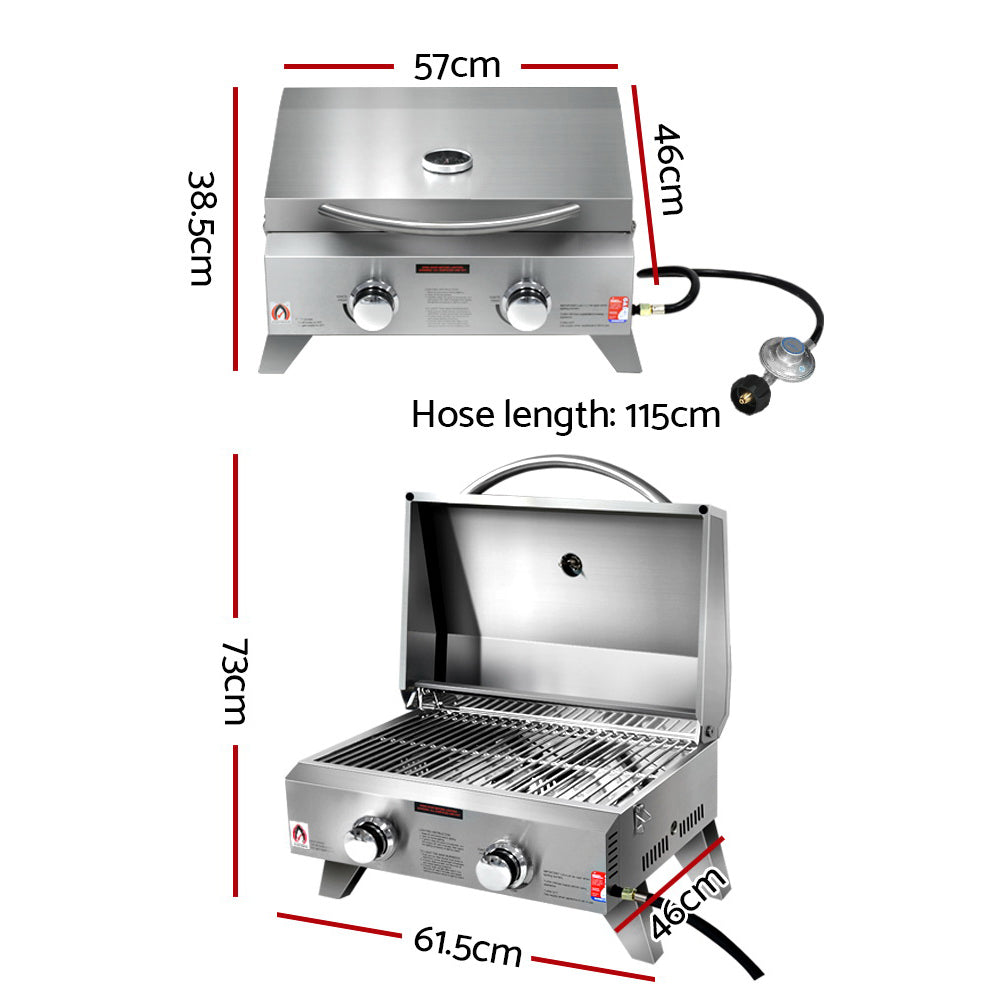 Grillz Portable 2 Burner Gas BBQ-Home & Garden > BBQ-PEROZ Accessories