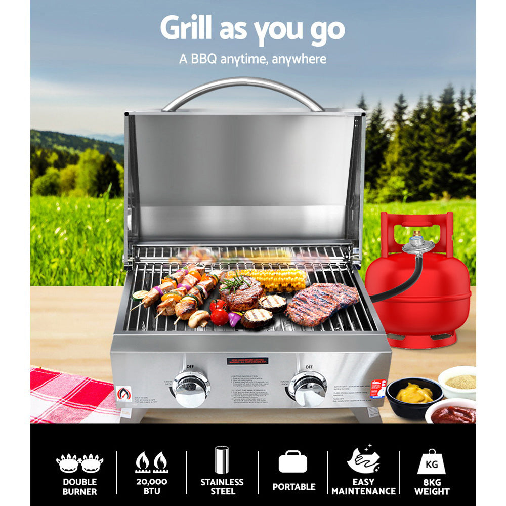 Grillz Portable 2 Burner Gas BBQ-Home & Garden > BBQ-PEROZ Accessories