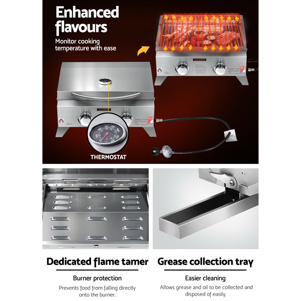 Grillz Portable 2 Burner Gas BBQ-Home & Garden > BBQ-PEROZ Accessories
