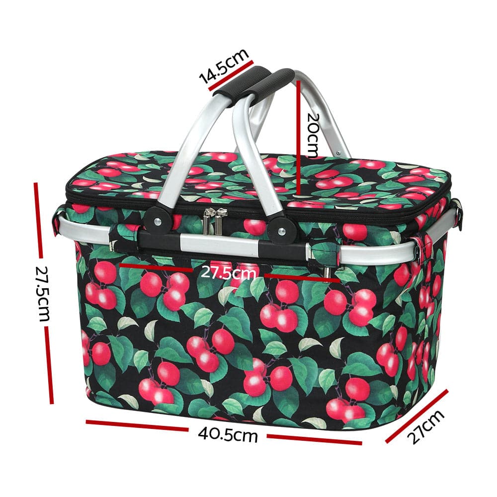Alfresco Picnic Basket Folding Bag Hamper Insulated Storage Food Cover-Outdoor > Camping-PEROZ Accessories
