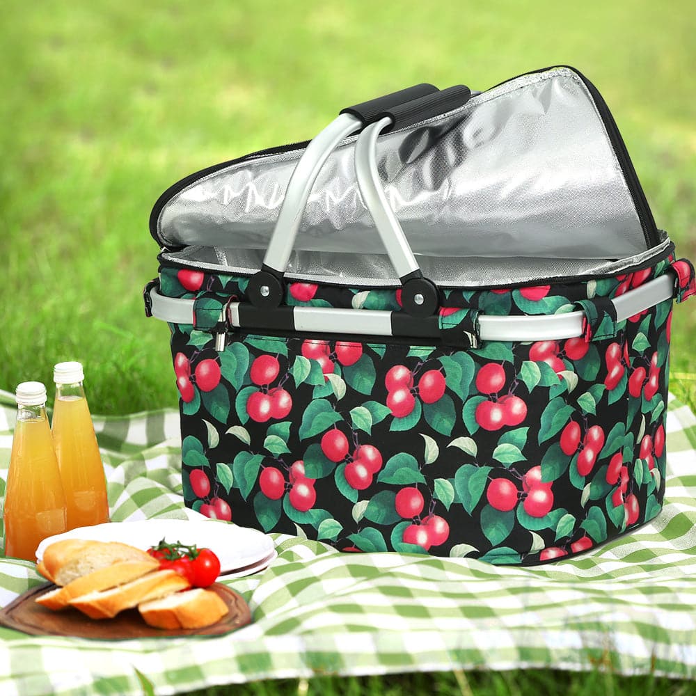 Alfresco Picnic Basket Folding Bag Hamper Insulated Storage Food Cover-Outdoor > Camping-PEROZ Accessories